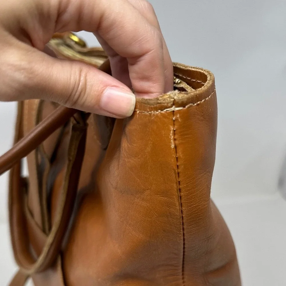 Sseko Convertible Leather Backpack Tote Bag Brown